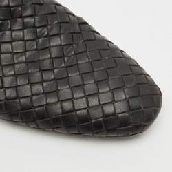 Bottega Veneta Black Intrecciato Leather Espresso Fiandra Mules Size 40.5