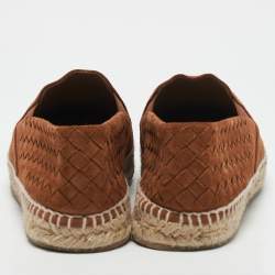 Bottega Veneta Orange Intrecciato Suede Espadrille Flats Size 42