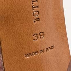 Bottega Veneta Taupe Brown Crocodile Leather Platform Sandals Size 39