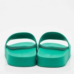 Bottega Veneta Green Rubber Pool Flat Slides Size 38