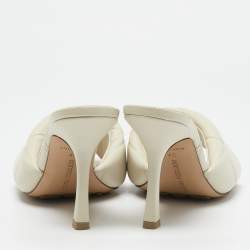 Bottega Veneta Cream Quilted Leather Lido Slide Sandals Size 37
