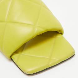 Bottega Veneta Lime Green Quilted Leather Lido Flats Size 37