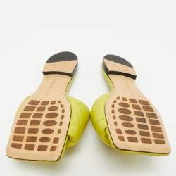Bottega Veneta Lime Green Quilted Leather Lido Flats Size 37