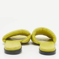 Bottega Veneta Lime Green Quilted Leather Lido Flats Size 37