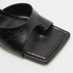 Bottega Veneta Black Leather Cutout Mules Size 39.5