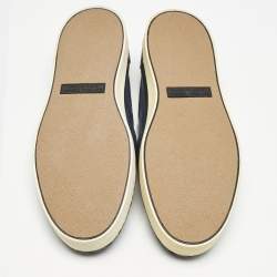 Bottega Veneta Blue Intrecciato Leather Dodger Slip On Sneakers Size 40