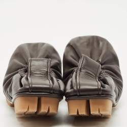 Bottega Veneta Brown Leather Scrunch Ballet Flats Size 38