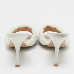 Bottega Veneta White Quilted Leather Lido Slide Sandals Size 40.5