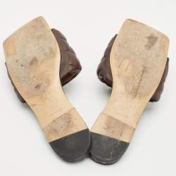 Bottega Veneta Brown Quilted Leather Lido Flats Size 37