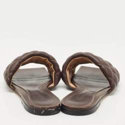 Bottega Veneta Brown Quilted Leather Lido Flats Size 37