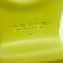 Pre Owned Bottega Veneta Neon Yellow Nylon and Leather Flash Platform Slide Sandals Size 39