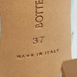 Pre Owned Bottega Veneta Blue Woven Leather Lido Slides Size 37