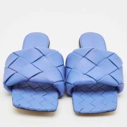 Bottega Veneta Blue Quilted Leather Lido Flats Size 39