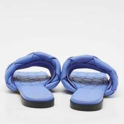 Bottega Veneta Blue Quilted Leather Lido Flats Size 39