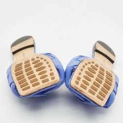 Bottega Veneta Blue Quilted Leather Lido Flats Size 39