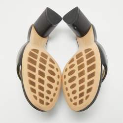 Bottega Veneta Black Leather Block Heel Sandals Size 41