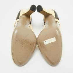 Pre Owned Bottega Veneta Green/Black Patent Leather Mary Jane Pumps Size 37 