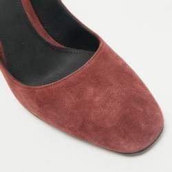 Bottega Veneta Burgundy Intrecciato Leather And Suede Round Toe Pumps Size 37