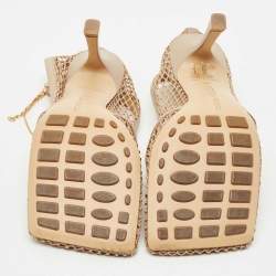Bottega Veneta Beige Leather and Mesh Strech Pumps Size 35