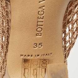 Bottega Veneta Beige Leather and Mesh Strech Pumps Size 35