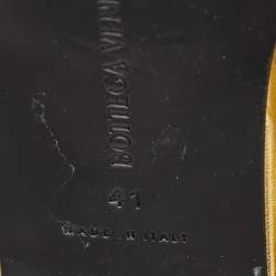 Bottega Veneta Gold Leather Ankle Wrap Flat Sandals Size 41