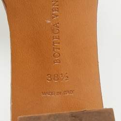 Bottega Veneta Burgundy Intrecciato Leather Ravello Slide Sandals Size 38.5