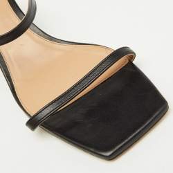 Bottega Veneta Black Leather Knot Detail Heel Slide Sandals Size 40