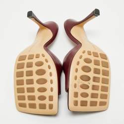 Pre Owned صندل سلايد بوتيغا فينيتا مقدمة مربعة جلد مرن بورغندي مقاس 39