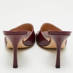 Pre Owned صندل سلايد بوتيغا فينيتا مقدمة مربعة جلد مرن بورغندي مقاس 39