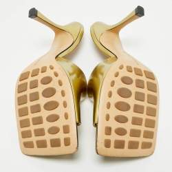 Pre Owned صندل بوتيغا فينيتا ليدو جلد مبطن كريمي مقاس 37