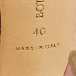 Pre Owned Bottega Veneta Pink Quilted Leather Lido Slide Sandals Size 40 