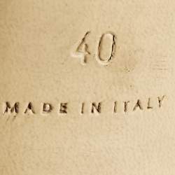 Pre Owned Bottega Veneta Beige Leather Stretch Slide Sandals Size 40