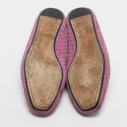 Pre Owned Bottega Veneta Light Purple Intrecciato Suede Smoking Slippers Size 40