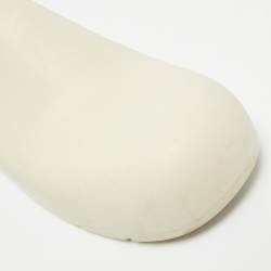 Pre Owned Bottega Veneta Cream Rubber Puddle Slingbacks Sandals Size 38