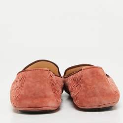 Pre Owned Bottega Veneta Brick Intrecciato Suede Smoking Slippers Size 40