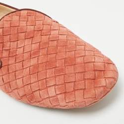 Pre Owned Bottega Veneta Brick Intrecciato Suede Smoking Slippers Size 40