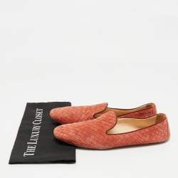 Pre Owned Bottega Veneta Brick Intrecciato Suede Smoking Slippers Size 40