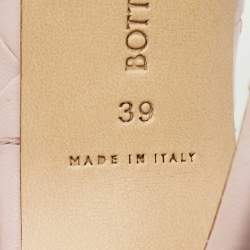 Pre Owned Bottega Veneta Light Lilac Intrecciato Leather Lido Slide Sandals Size 39