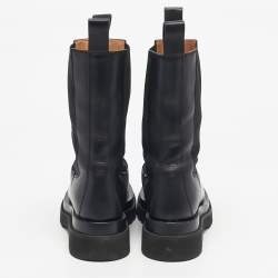 Pre Owned Bottega Veneta Black Leather Storm Chelsea Boots Size 38