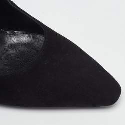 Pre Owned Bottega Veneta Black Suede Jagged Detail Pumps Size 38