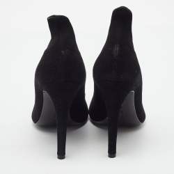 Pre Owned Bottega Veneta Black Suede Jagged Detail Pumps Size 38