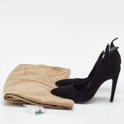 Pre Owned Bottega Veneta Black Suede Jagged Detail Pumps Size 38