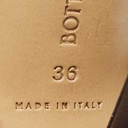 Pre Owned Bottega Veneta Black Crochet Mesh and Leather Stretch Ankle Wrap Pumps Size 36