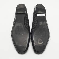 Pre Owned Bottega Veneta Black Intrecciato Leather Smoking Slippers Size 37.5