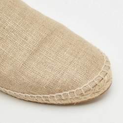 Pre Owned Bottega Veneta Metallic Gold Intrecciato Canvas Espadrille Flats Size 38