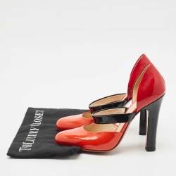 Pre Owned Bottega Veneta Tricolour Patent Leather Mary Jane Pumps Size 38