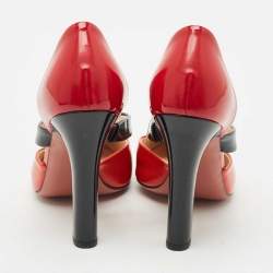 Pre Owned Bottega Veneta Tricolour Patent Leather Mary Jane Pumps Size 38