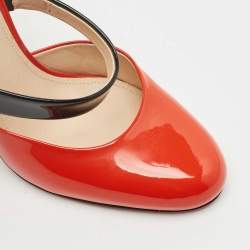 Pre Owned Bottega Veneta Tricolour Patent Leather Mary Jane Pumps Size 38