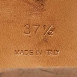 Pre Owned Bottega Veneta Metallic Intrecciato Leather Ravello Slide Sandals Size 37.5