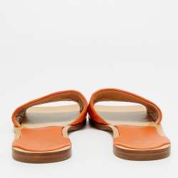 Pre Owned صندل بوتيغا فينيتا مسطح جلد إنتريشياتو برتقالي مقاس 39.5